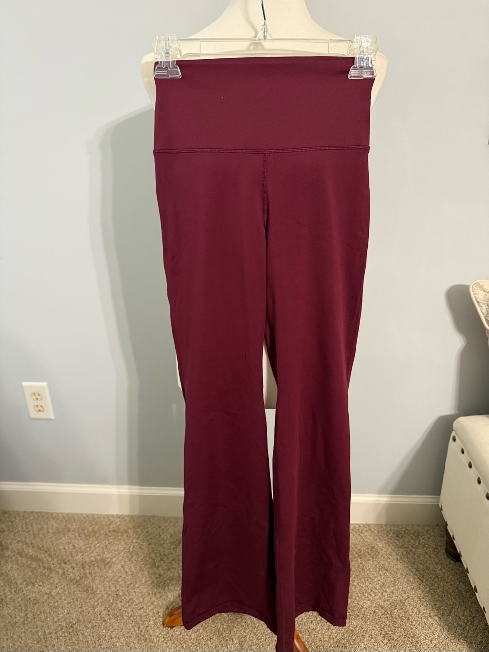 Yogalicious Bootcut High-Rise Pants - Burgundy